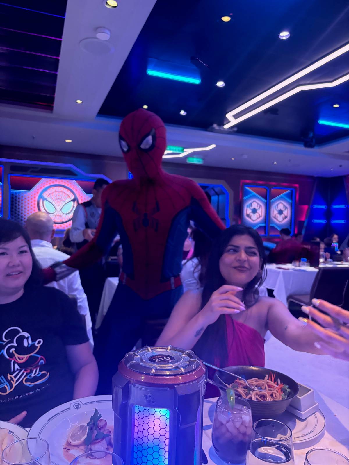 Spiderman makes a surprise appearance at Worlds of Marvel